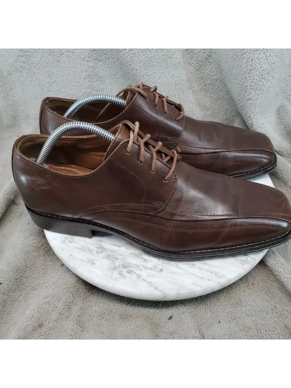 Johnston & Murphy Shoes Mens Size 9 Brown Leather Bicycle Oxford *Read*
